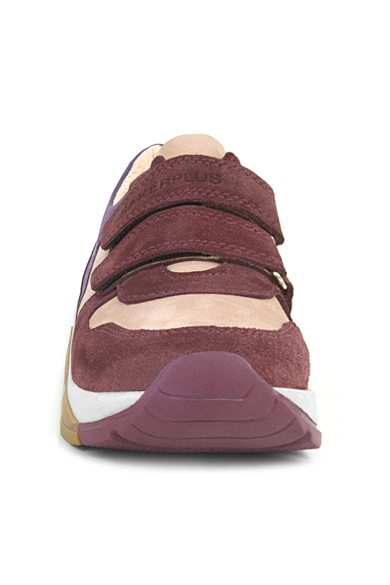 Rakerplus Hakiki Deri Bordo Pembe Kız Çocuk Cırtlı Sneakers Spor Ayakkabı