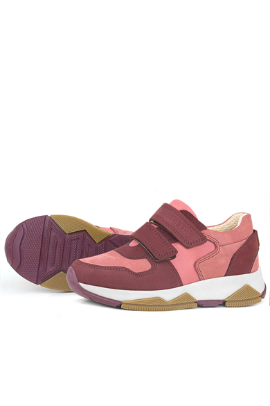 Rakerplus Hakiki Deri Bordo Pembe Kız Çocuk Sneakers Spor Ayakkabı