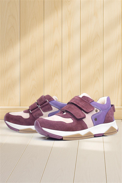 Rakerplus Hakiki Deri Bordo Pembe Metal Detaylı Kız Çocuk Sneakers Ayakkabı