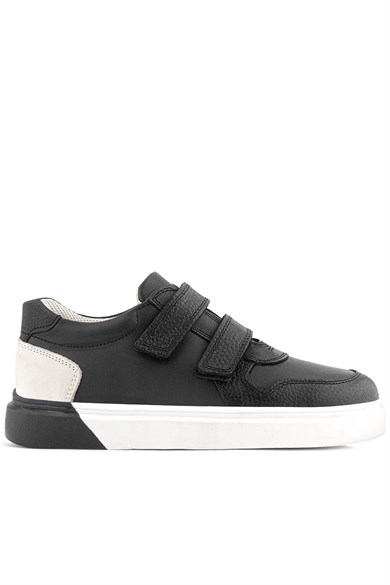 Rakerplus Hakiki Deri Cırt Cırtlı Siyah Erkek Çocuk Spor Ayakkabı