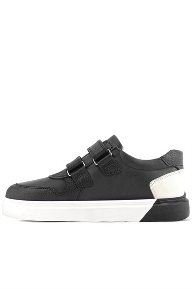 Rakerplus Hakiki Deri Cırt Cırtlı Siyah Erkek Çocuk Spor Ayakkabı