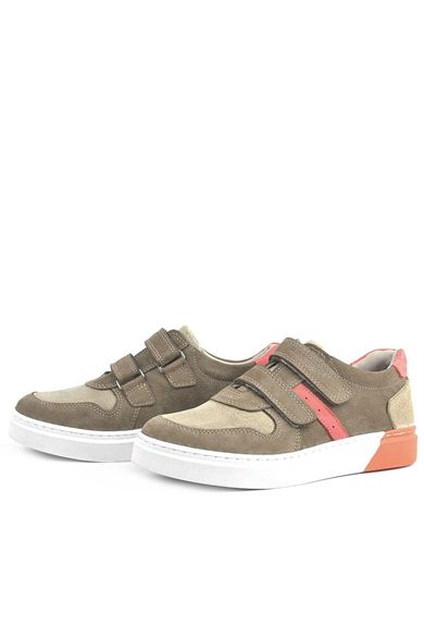 Rakerplus Hakiki Deri Cırtlı Kum Rengi Erkek Çocuk Spor Ayakkabı