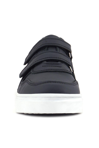 Rakerplus Hakiki Deri Cırtlı Siyah Beyaz Tabanlı Erkek Çocuk Spor Ayakkabı