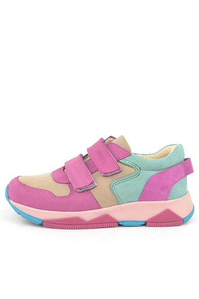 Rakerplus Hakiki Deri Fuşya Pembe Çocuk Sneakers Spor Ayakkabı