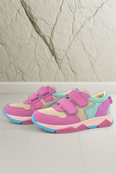 Rakerplus Hakiki Deri Fuşya Pembe Çocuk Sneakers Spor Ayakkabı