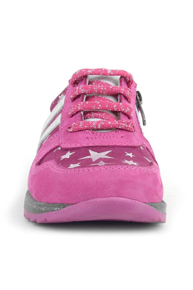 Rakerplus Hakiki Deri Fuşya Simli Tabanlı Kız Çocuk Spor Ayakkabı