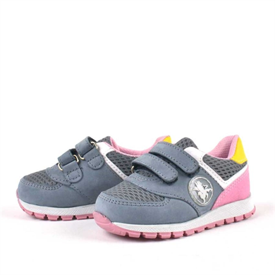 Rakerplus Hakiki Deri Gri Cırtlı Kız Bebek Spor Ayakkabı