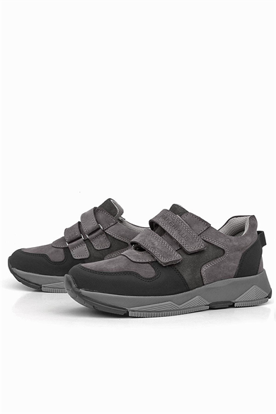 Rakerplus Hakiki Deri Gri Çocuk Sneakers Spor Ayakkabı