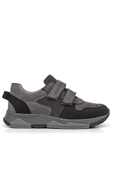 Rakerplus Hakiki Deri Gri Çocuk Sneakers Spor Ayakkabı
