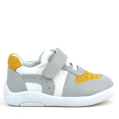 Rakerplus Hakiki Deri Gri Sarı Anatomik Bebek Spor Ayakkabı