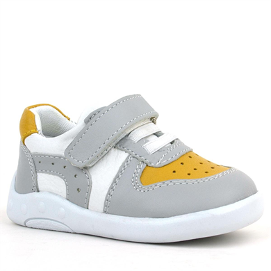 Rakerplus Hakiki Deri Gri Sarı Anatomik Bebek Spor Ayakkabı