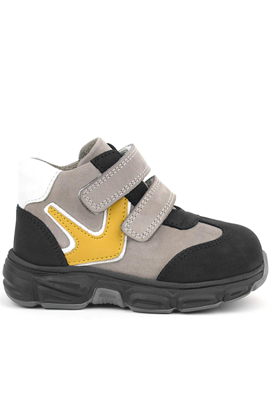 Rakerplus Hakiki Deri Gri Siyah Bebek Spor Bot Ayakkabı