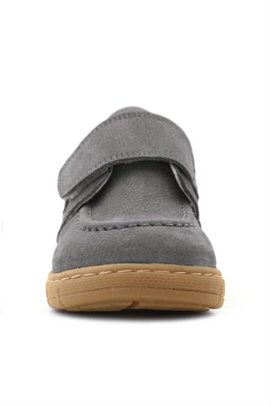 Rakerplus Hakiki Deri Gri Yeşil Cırt Cırtlı Bebek Bot