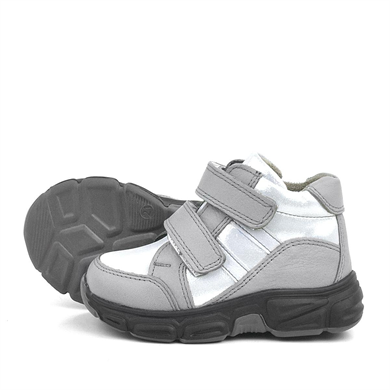 Rakerplus Hakiki Deri Gümüş Simli Cırtlı Kız Bebek Bot Ayakkabı