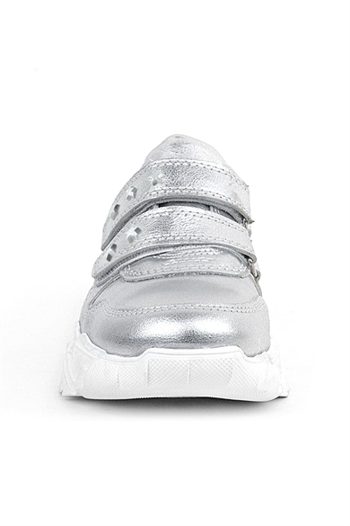 Rakerplus Hakiki Deri Gümüş Yıldız Detaylı Kız Çocuk Spor Ayakkabı