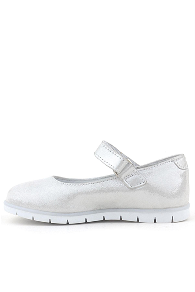 Rakerplus Hakiki Deri Gümüş Yıldızlı Cırtlı Kız Çocuk Babet