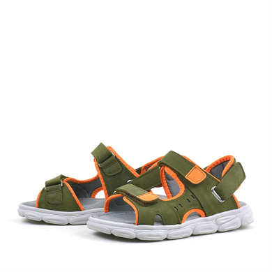 Rakerplus Hakiki Deri Haki-Turuncu Cırtlı Çocuk Sandalet