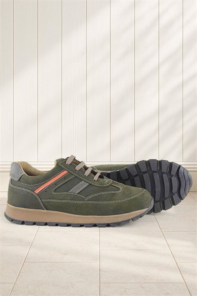 Rakerplus Hakiki Deri Haki Yeşil Erkek Çocuk Spor Ayakkabı