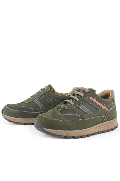 Rakerplus Hakiki Deri Haki Yeşil Erkek Çocuk Spor Ayakkabı