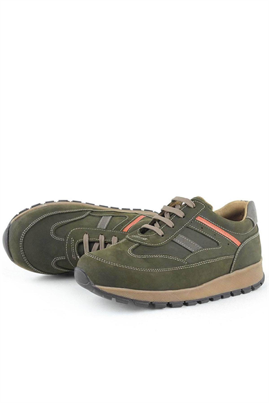 Rakerplus Hakiki Deri Haki Yeşil Erkek Çocuk Spor Ayakkabı