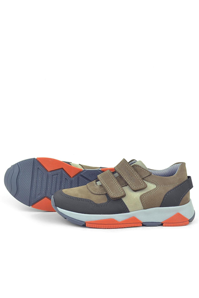 Rakerplus Hakiki Deri Kahverengi Çocuk Sneakers Spor Ayakkabı