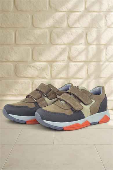 Rakerplus Hakiki Deri Kahverengi Çocuk Sneakers Spor Ayakkabı