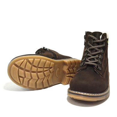 Rakerplus Hakiki Deri Kahverengi Fermuarlı Kışlık Çocuk Bot