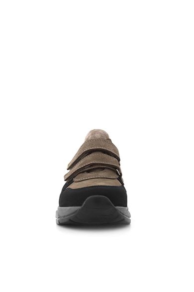 Rakerplus Hakiki Deri Kahverengi Siyah Çocuk Sneakers Spor Ayakkabı