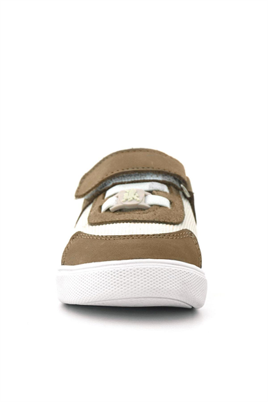 Rakerplus Hakiki Deri Krem Kum Rengi Cırtlı Bebek Ayakkabı