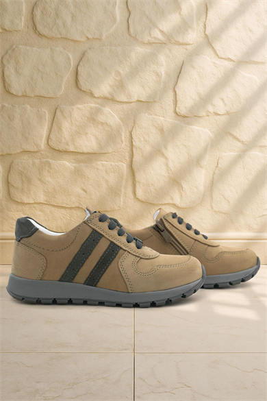 Rakerplus Hakiki Deri Kum Fermuarlı Bağcıklı Erkek Çocuk Spor Okul Ayakkabı