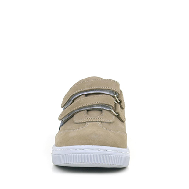 Rakerplus Hakiki Deri Kum Gri Cırtlı Çocuk Spor Ayakkabı