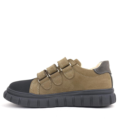 Rakerplus Hakiki Deri Kum Rengi Cırtlı Çocuk Günlük Spor Okul Ayakkabı