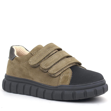 Rakerplus Hakiki Deri Kum Rengi Cırtlı Çocuk Günlük Spor Okul Ayakkabı