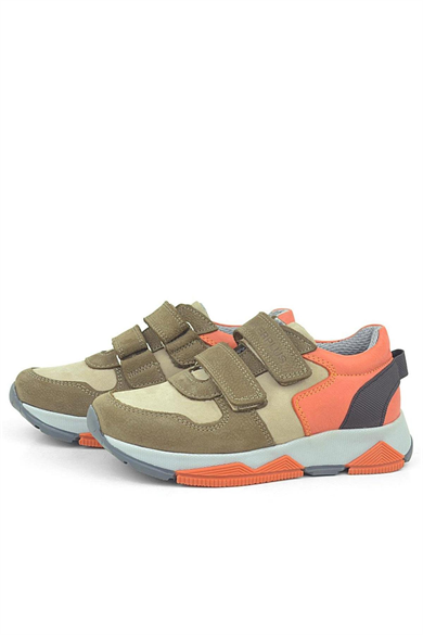Rakerplus Hakiki Deri Kum Rengi Çocuk Sneakers Spor Ayakkabı