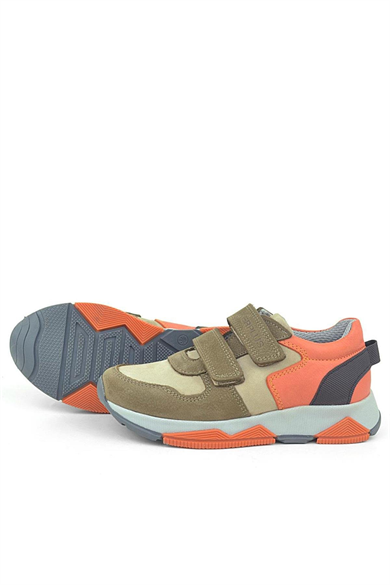 Rakerplus Hakiki Deri Kum Rengi Çocuk Sneakers Spor Ayakkabı