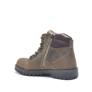 Rakerplus Hakiki Deri Kum Rengi Fermuarlı Kürklü Çocuk Bot