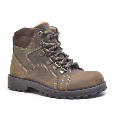 Rakerplus Hakiki Deri Kum Rengi Fermuarlı Kürklü Çocuk Bot