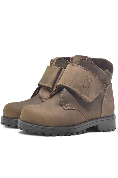 Rakerplus Hakiki Deri Kum Rengi Kürklü Cırtlı Erkek Çocuk Bot