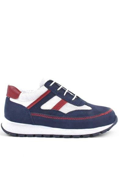 Rakerplus Hakiki Deri Lacivert Bağcıklı Erkek Çocuk Spor Okul Ayakkabı