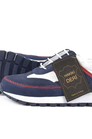 Rakerplus Hakiki Deri Lacivert Bağcıklı Erkek Çocuk Spor Okul Ayakkabı