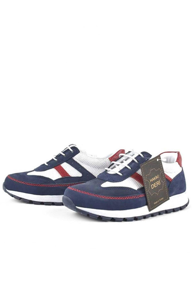 Rakerplus Hakiki Deri Lacivert Bağcıklı Erkek Çocuk Spor Okul Ayakkabı