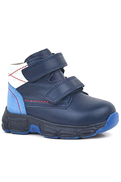 Rakerplus Hakiki Deri Lacivert Cilt Kürklü Bebek Spor Bot Ayakkabı