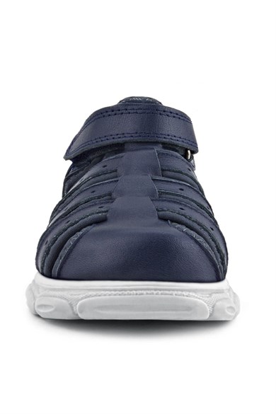 Rakerplus Hakiki Deri Lacivert Cırt Cırtlı Erkek Çocuk Sandalet