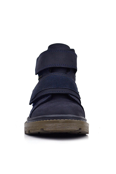 Rakerplus Hakiki Deri Lacivert Cırt Cırtlı Kışlık Çocuk Bot