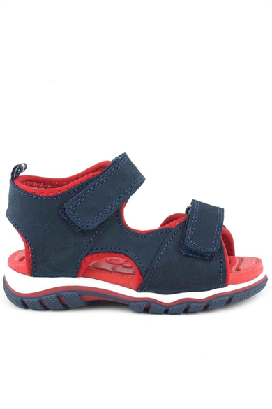 Rakerplus Hakiki Deri Lacivert Cırtlı Bebek Sandalet