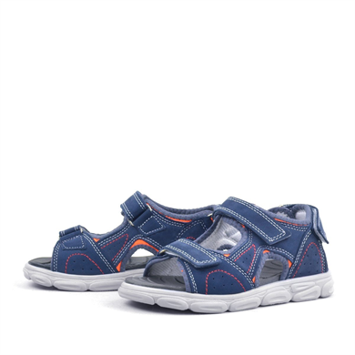 Rakerplus Hakiki Deri Lacivert Cırtlı Çocuk Sandalet