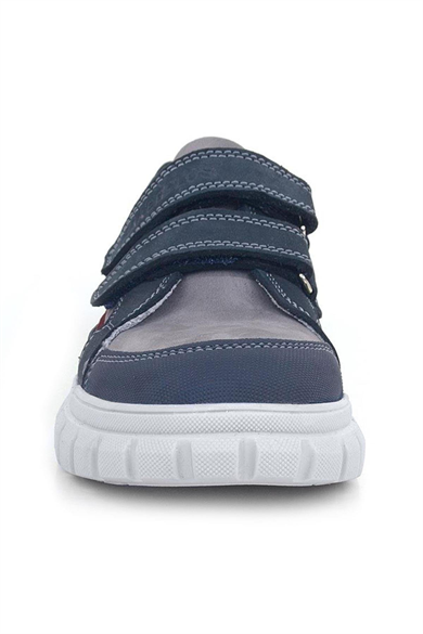 Rakerplus Hakiki Deri Lacivert Cırtlı Çocuk Günlük Spor Okul Ayakkabı