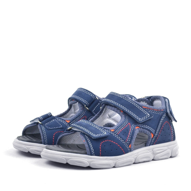 Rakerplus Hakiki Deri Lacivert Cırtlı Çocuk Sandalet