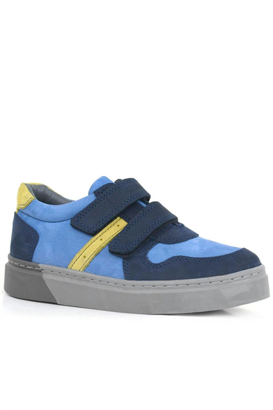 Rakerplus Hakiki Deri Lacivert Cırtlı Erkek Çocuk Spor Ayakkabı