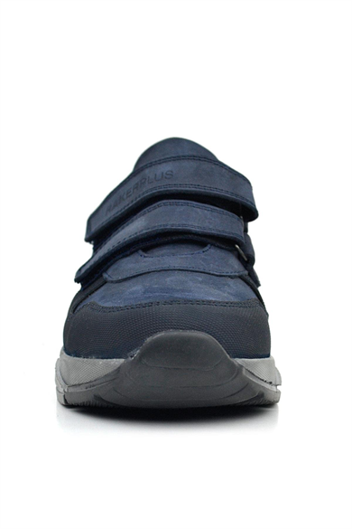 Rakerplus Hakiki Deri Lacivert Cırtlı Gri Tabanlı Çocuk Sneakers Spor Ayakkabı